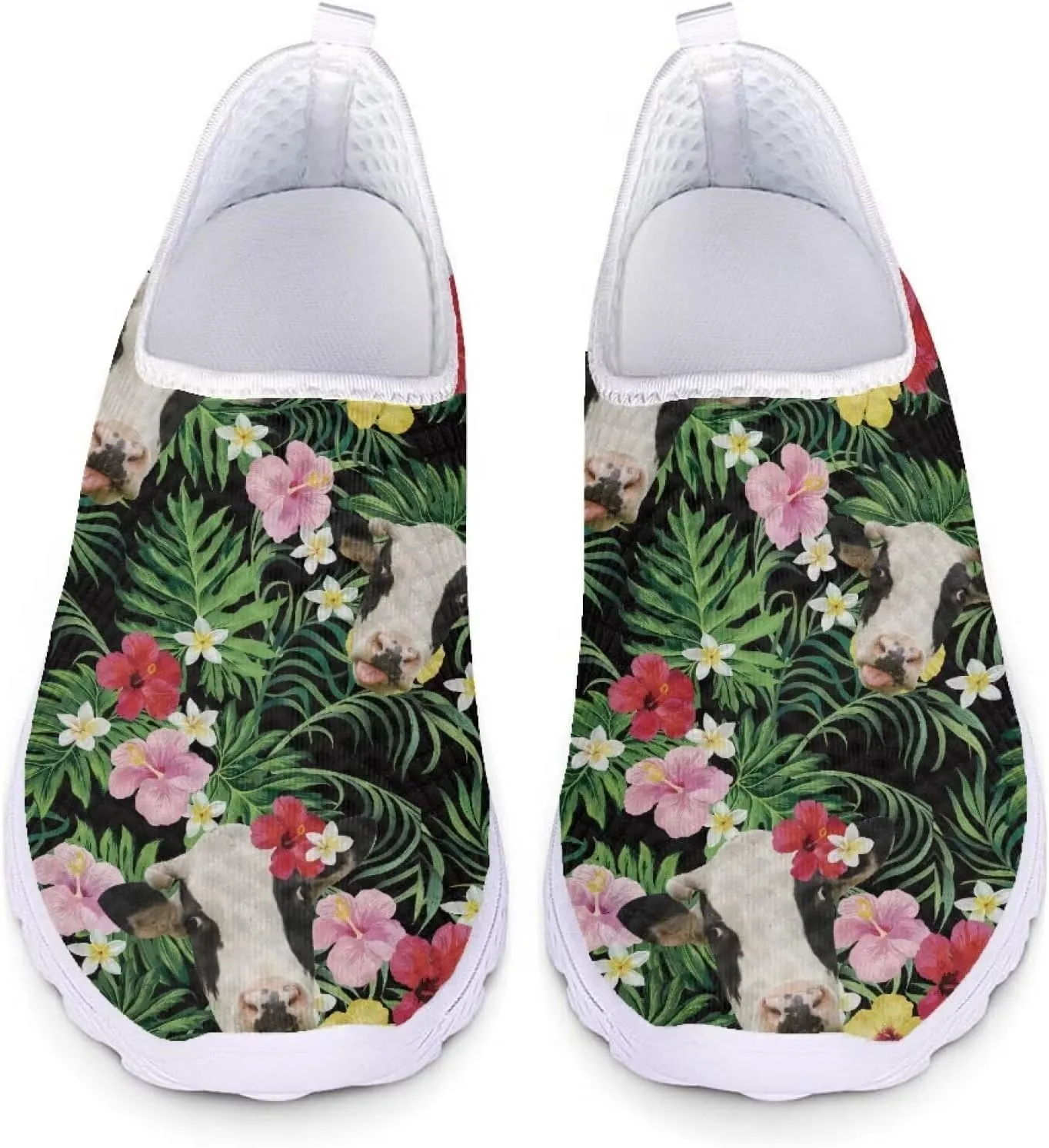 POLERO Sunflower Slip On Shoes for Women Butterfly Walking Shoes Lightweight Water Shoes Casual Sports Mesh Shoes