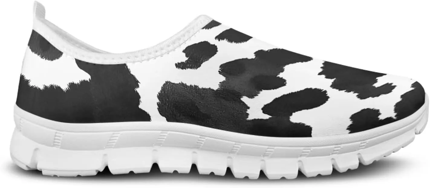 Pop Leopard Print Slip on Shoes Women Low Top Casual Mesh Shoes with Arch Support Insole Business Work Outdoor Sneaker