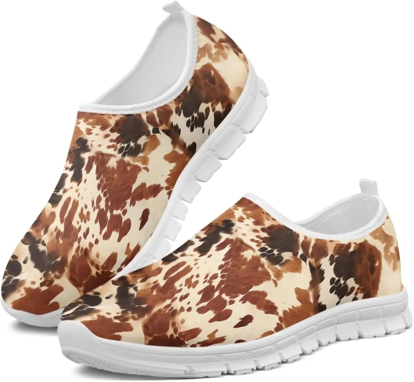 Pop Leopard Print Slip on Shoes Women Low Top Casual Mesh Shoes with Arch Support Insole Business Work Outdoor Sneaker