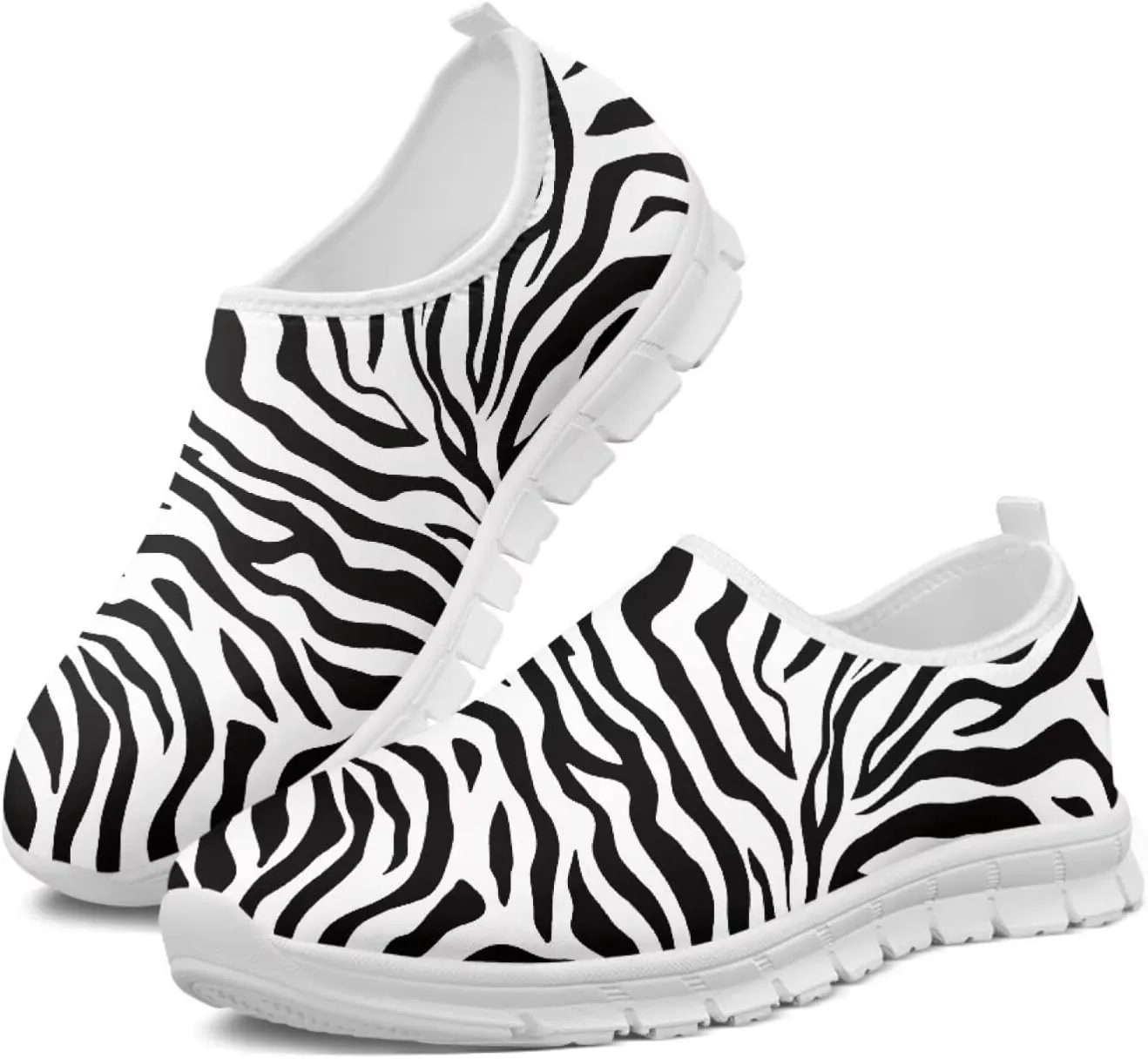 Pop Leopard Print Slip on Shoes Women Low Top Casual Mesh Shoes with Arch Support Insole Business Work Outdoor Sneaker