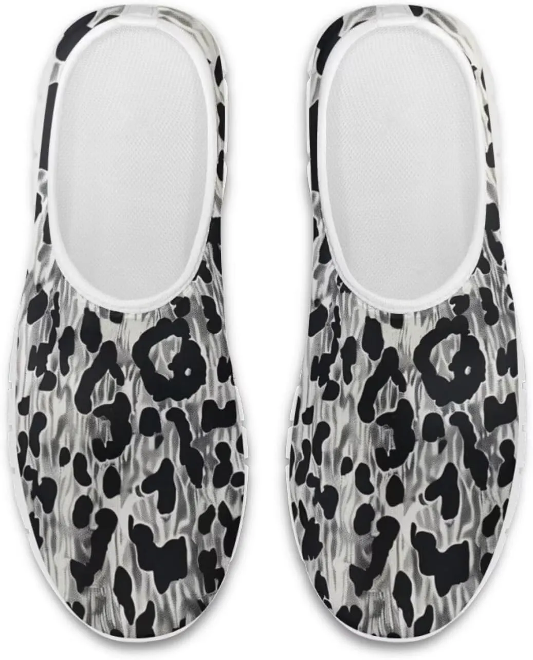 Pop Leopard Print Slip on Shoes Women Low Top Casual Mesh Shoes with Arch Support Insole Business Work Outdoor Sneaker
