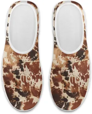 Pop Leopard Print Slip on Shoes Women Low Top Casual Mesh Shoes with Arch Support Insole Business Work Outdoor Sneaker