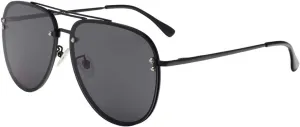 Premium Rimless Oversized Aviator Sunglasses for Women, Polarized PC Lens UV Protection Women’s Shade VF2203