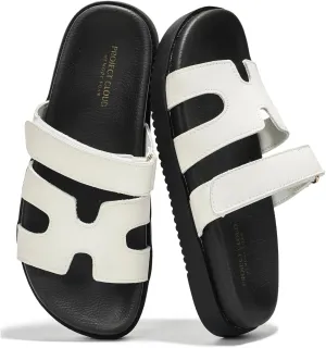 Project Cloud Genuine Leather Womens Sandals - Stylish & Comfy Sandals for Women Footwear with Memory Foam Insole - Slip-Resistant Slides for Women (Mayven)