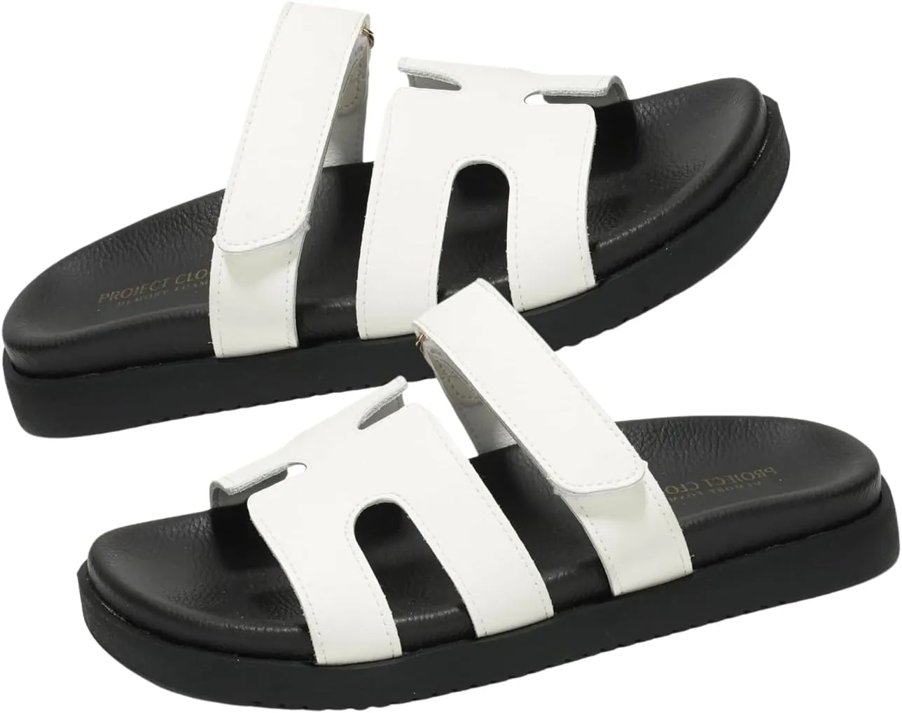 Project Cloud Genuine Leather Womens Sandals - Stylish & Comfy Sandals for Women Footwear with Memory Foam Insole - Slip-Resistant Slides for Women (Mayven)