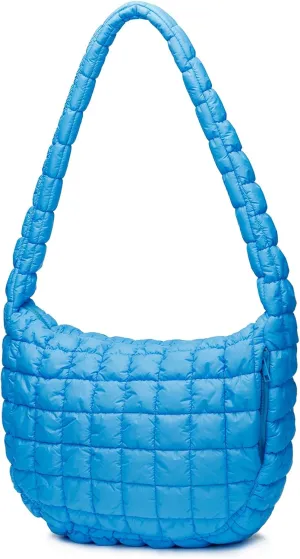 Puffer Bag for Women,Large Lightweight Quilted Tote Bag for Women Puffy Hobo Crossbody Handbags with Padding,Zip Pockets