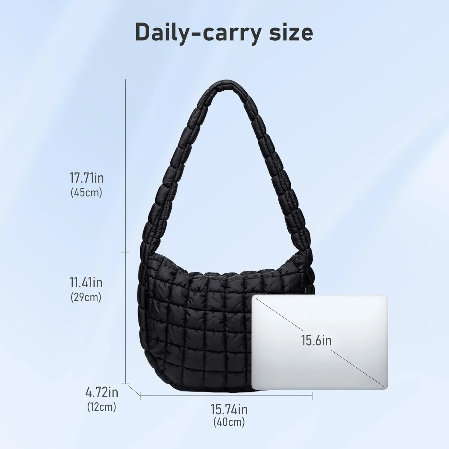 Puffer Bag for Women,Large Lightweight Quilted Tote Bag for Women Puffy Hobo Crossbody Handbags with Padding,Zip Pockets