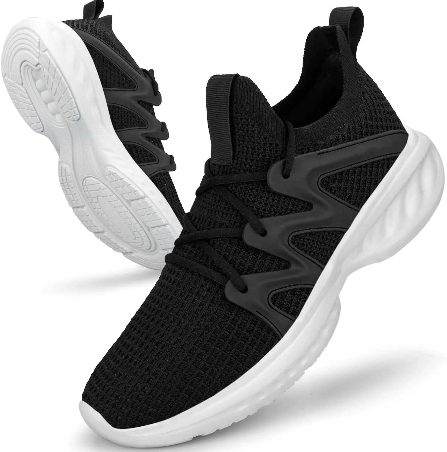 Pujcs Men's Slip on Walking Shoes Lightweight Breathable Non Slip Running Shoes Athletic Gym Tennis Shoes Sneakers for Men
