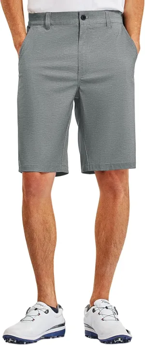 PULI Men's 10" Golf Shorts Dress Casual Summer Flat Front Lightweight Travel Short with Pockets