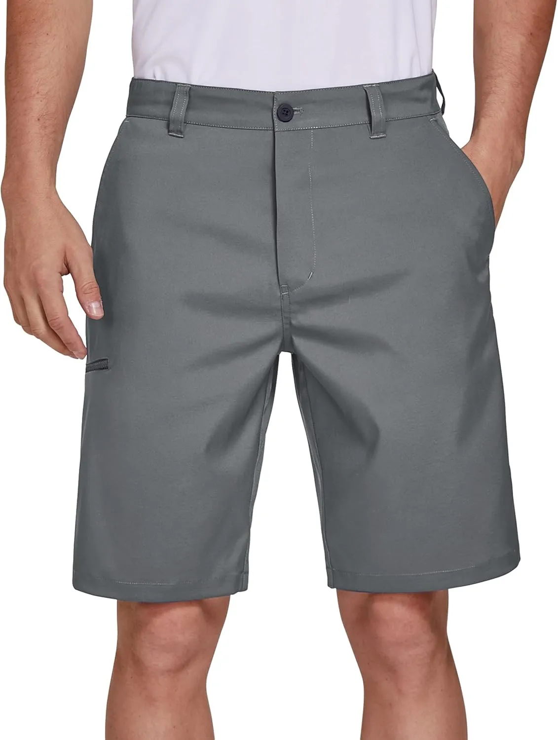 PULI Men's Golf Hybrid Dress Shorts Casual Summer Stretch Flat Front Lightweight Hiking Shorts Quick Dry with Pockets