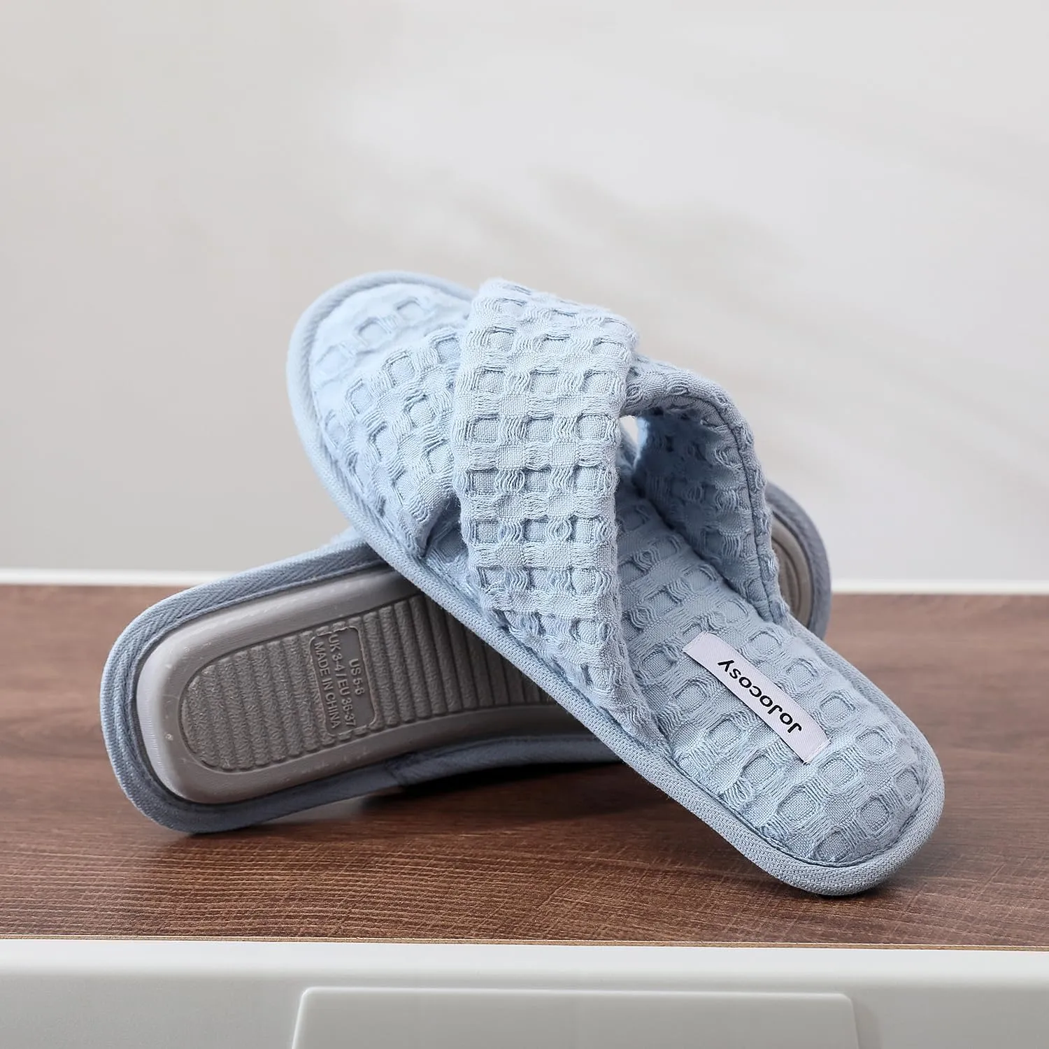 Pure Cotton Women’s Comfy Memory Foam Cross-bond Slide Slippers