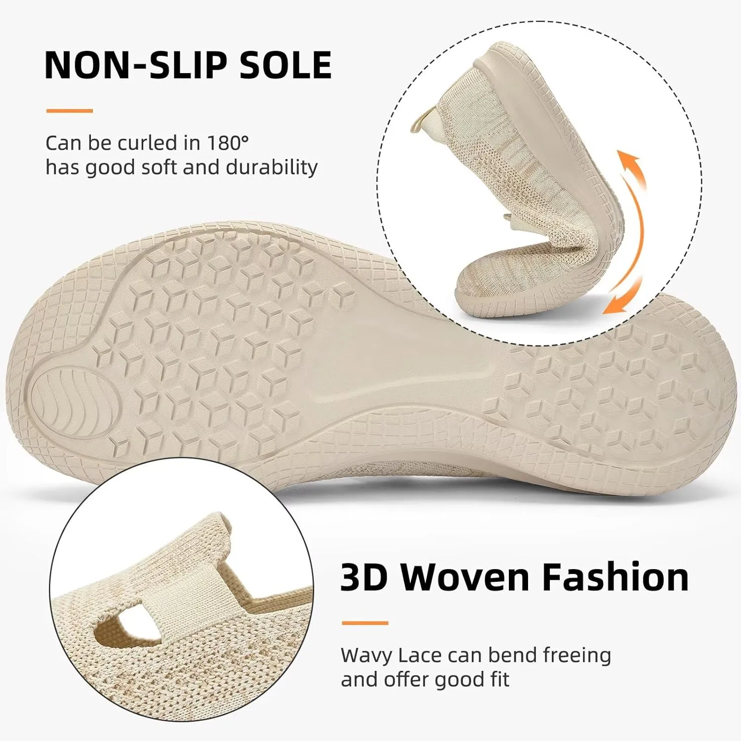 Puxowe Women's Slip on Walking Shoes-Lightweight Knit Loafer Sneaker