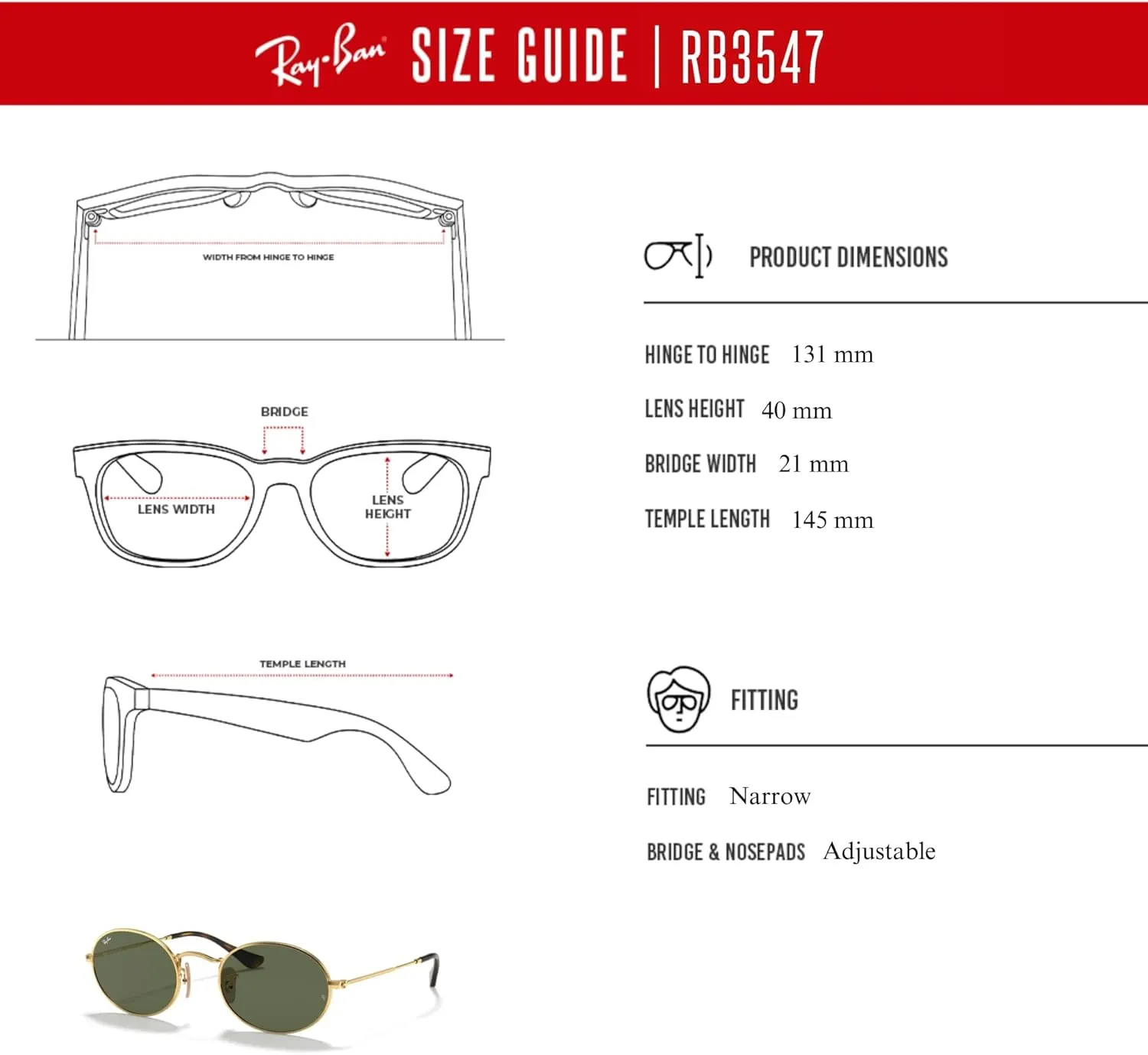 Ray-Ban RB3547N OVAL Flat Lenses Sunglasses For Men For Women   BUNDLE with Designer iWear Eyewear Care Kit