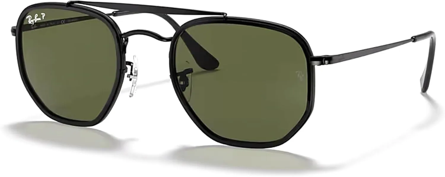 Ray-Ban The Marshal II RB3648M Hexagonal Sunglasses for Men for Women   BUNDLE With Designer iWear Complimentary Eyewear Kit