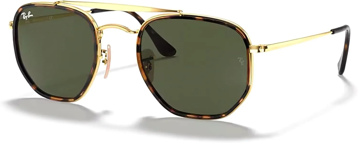 Ray-Ban The Marshal II RB3648M Hexagonal Sunglasses for Men for Women   BUNDLE With Designer iWear Complimentary Eyewear Kit