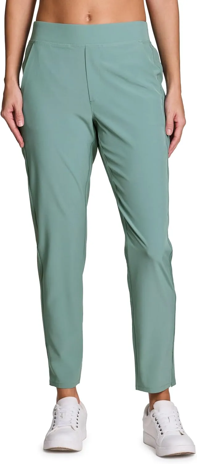 RBX Women's Ankle Pant, Quick Drying Lightweight Stretch Woven Flat-Front Straight Leg Pants