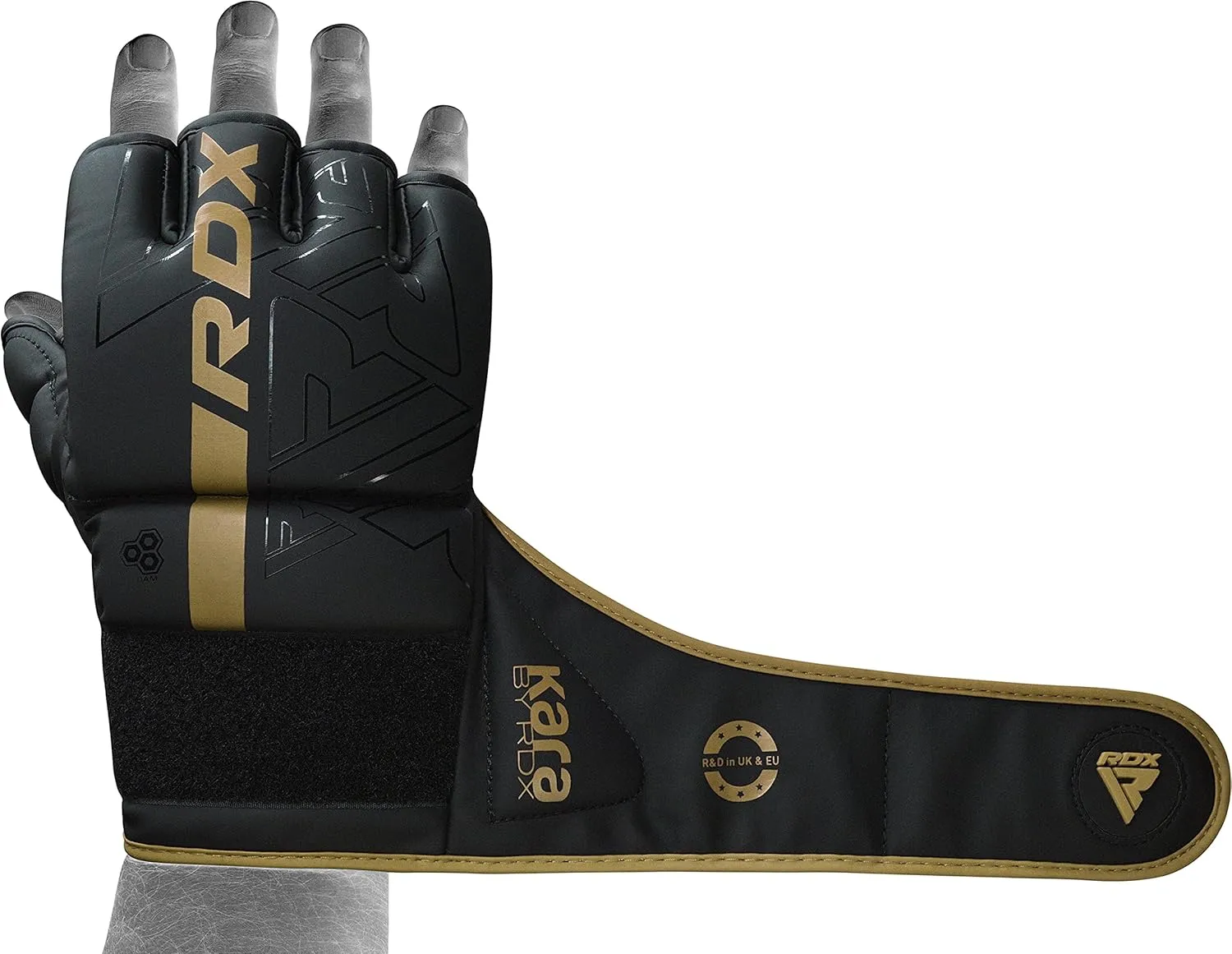 RDX MMA Gloves Grappling Sparring, Pre-Curved Mixed Martial Arts Mitts Men Women Boxing Gloves, Maya Hide Leather Kara Cage Fighting Workout, Combat Sports Training, Muay Thai, Punching Bag Kickboxing