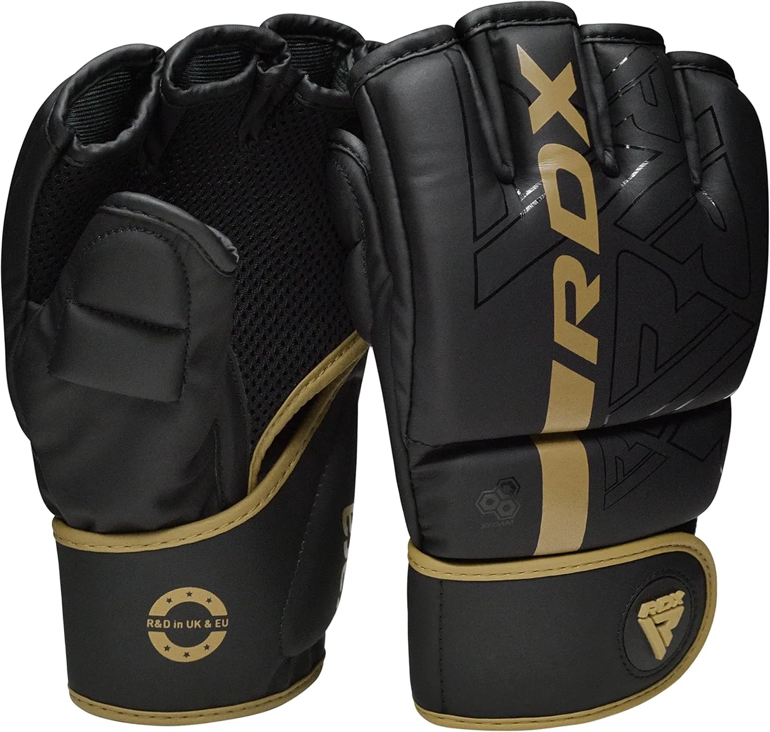 RDX MMA Gloves Grappling Sparring, Pre-Curved Mixed Martial Arts Mitts Men Women Boxing Gloves, Maya Hide Leather Kara Cage Fighting Workout, Combat Sports Training, Muay Thai, Punching Bag Kickboxing