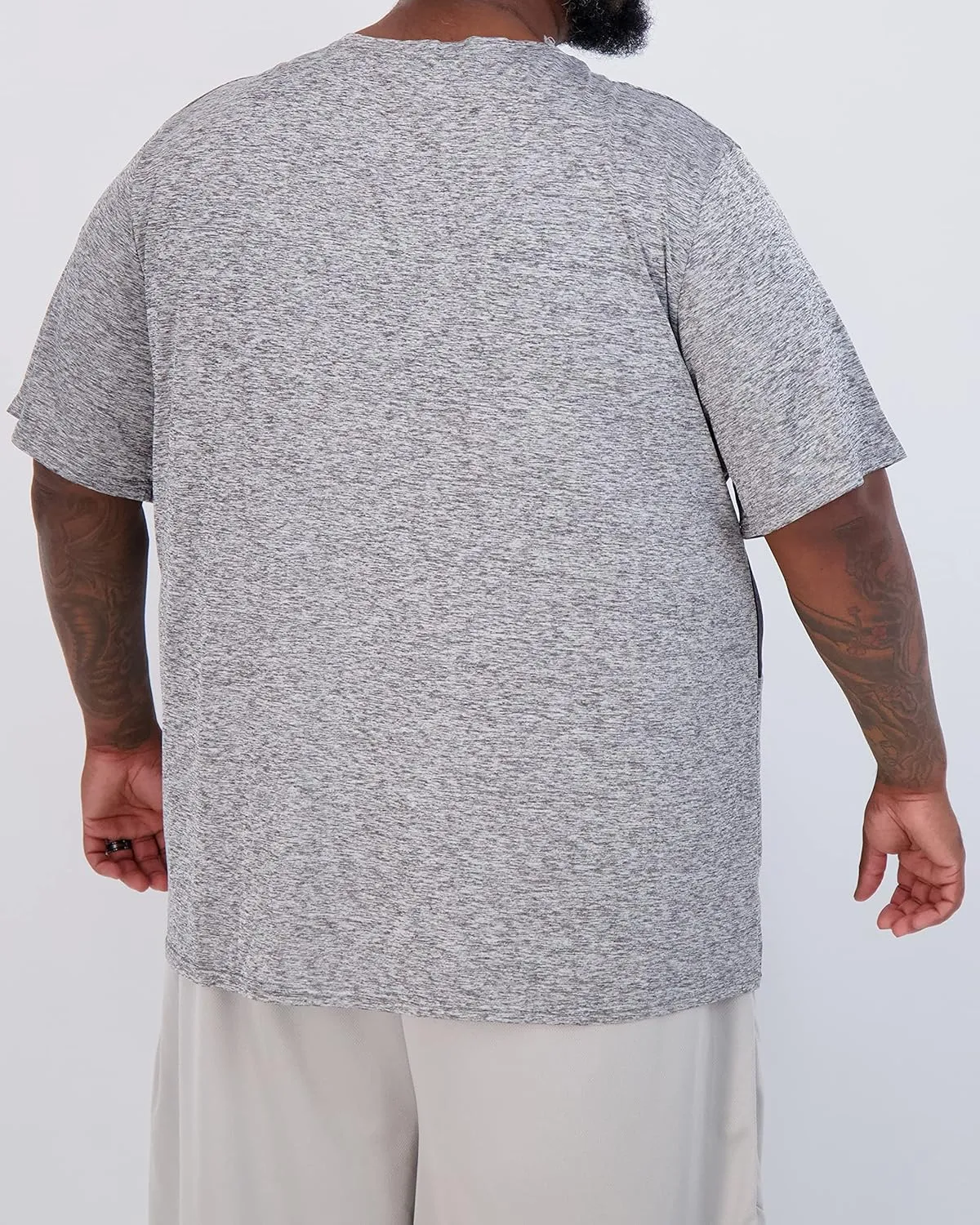 Real Essentials 3 Pack: Men’s Big & Tall Tech Stretch Long-Sleeve & Short-Sleeve Dry-Fit T-Shirt (3XT-5XT)