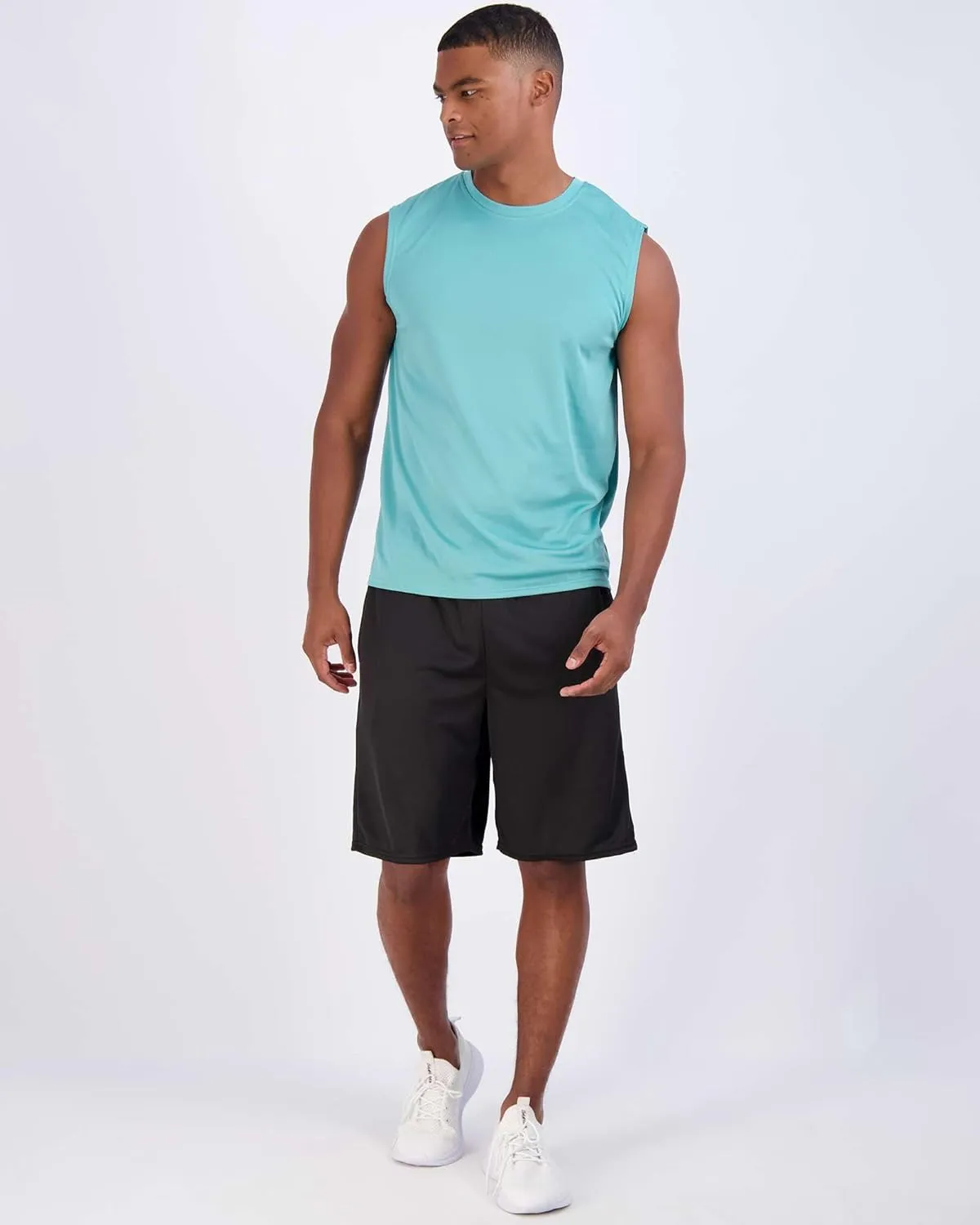Real Essentials 5 Pack: Men's Mesh Active Athletic Tech Tank Top - Workout & Training Activewear (Available in Big & Tall)
