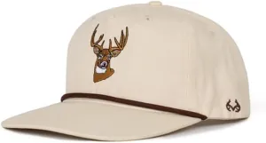 Realtree Camo Rope Hat – Vintage Flat Brim, Adjustable Snapback, Lightweight Outdoor Cap for Hunting, Fishing, and Boating