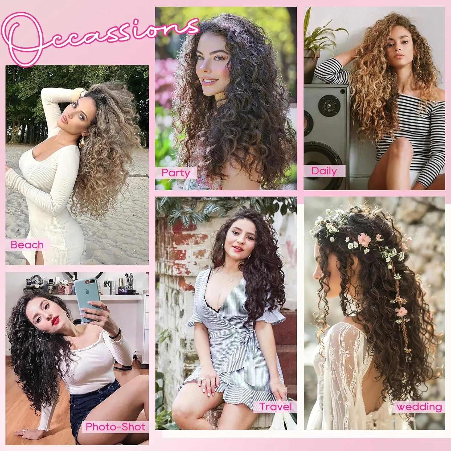 REECHO Curly Hair Extensions, 4PCS 16 inch Clip in Hair Extensions Lace Weft Short Curly Extension Clip Ins Invisible Natural Hairpieces for Women, Copper Red