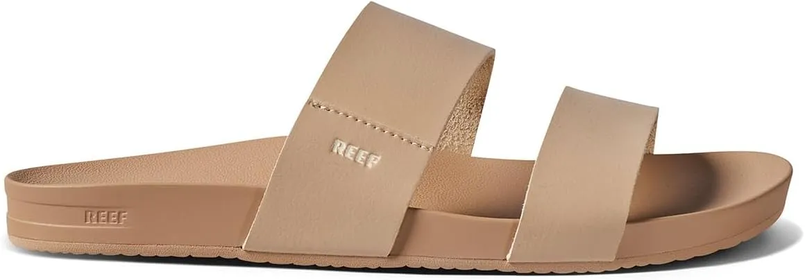 Reef Women's Cushion Vista Fashion Slide Sandal, Vegan Leather Strap, Soft Footbed