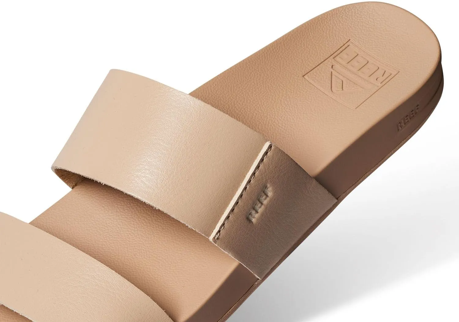 Reef Women's Cushion Vista Fashion Slide Sandal, Vegan Leather Strap, Soft Footbed