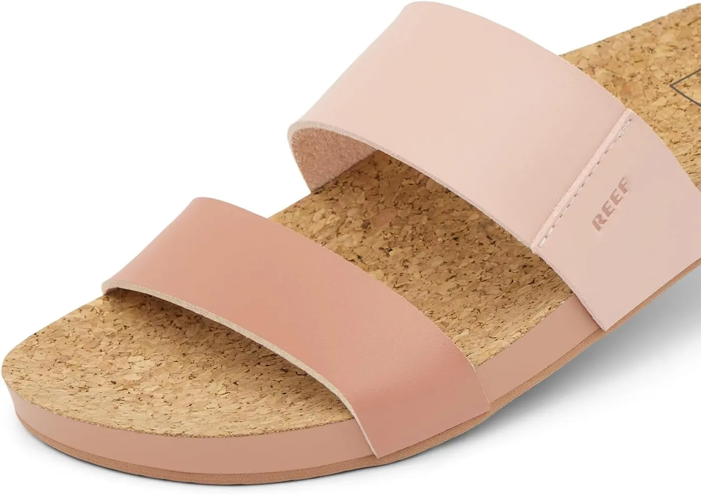 Reef Women's Cushion Vista Fashion Slide Sandal, Vegan Leather Strap, Soft Footbed