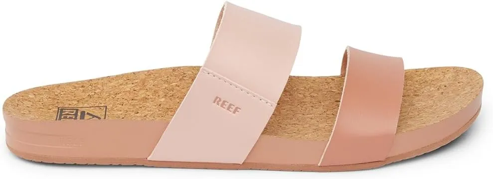 Reef Women's Cushion Vista Fashion Slide Sandal, Vegan Leather Strap, Soft Footbed