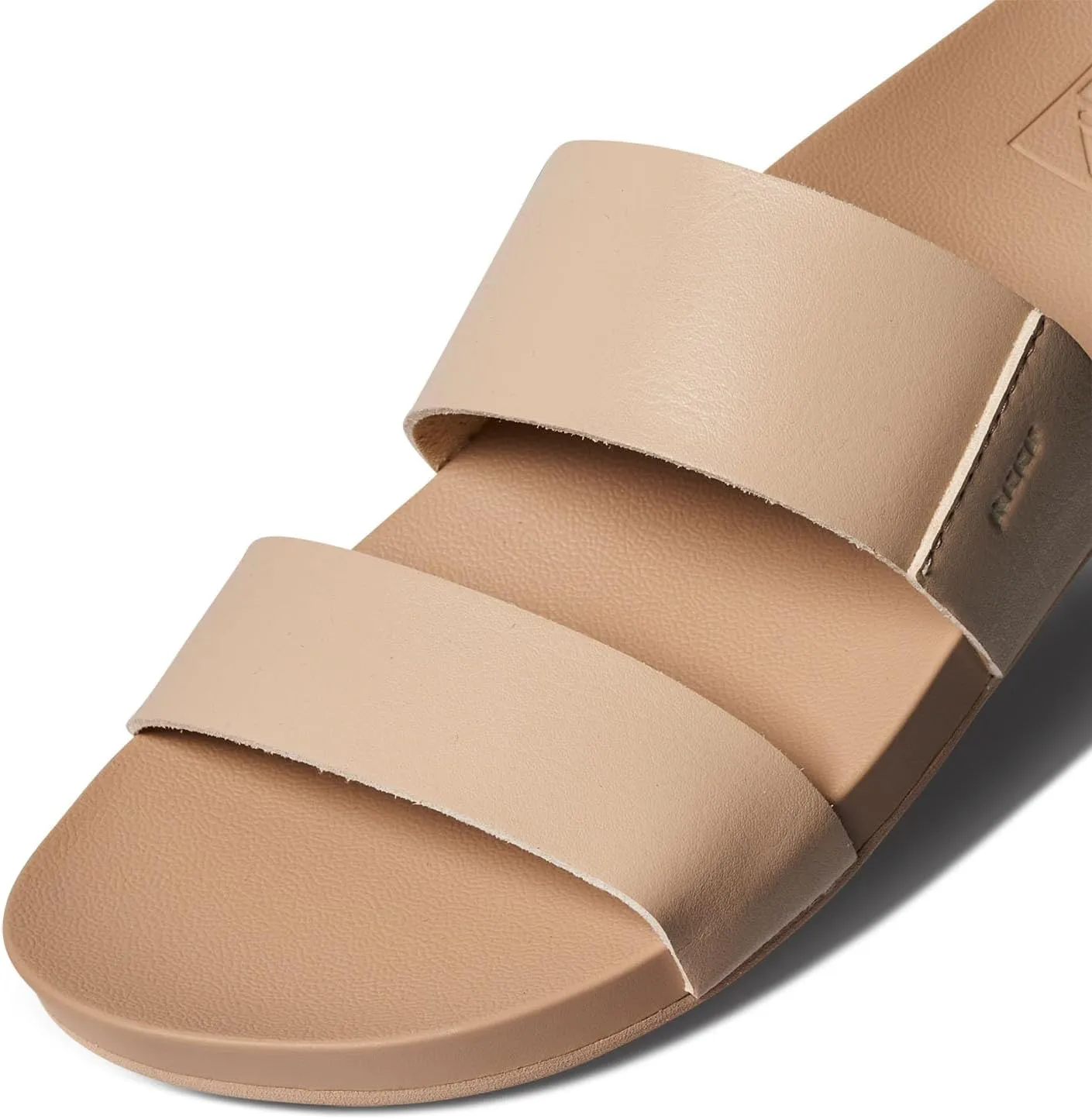 Reef Women's Cushion Vista Fashion Slide Sandal, Vegan Leather Strap, Soft Footbed