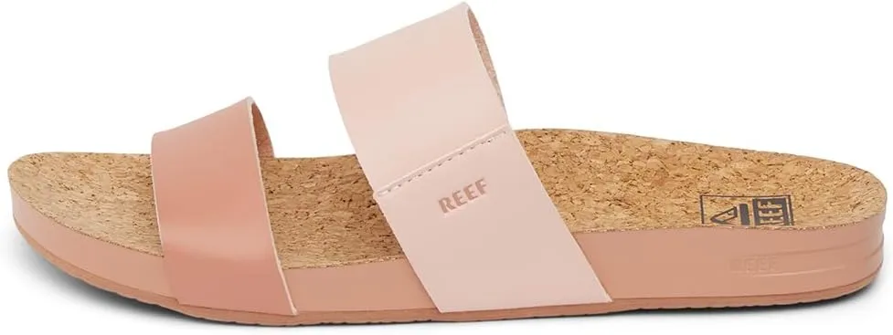 Reef Women's Cushion Vista Fashion Slide Sandal, Vegan Leather Strap, Soft Footbed
