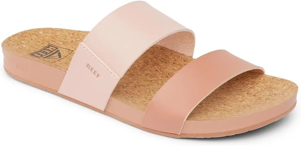 Reef Women's Cushion Vista Fashion Slide Sandal, Vegan Leather Strap, Soft Footbed