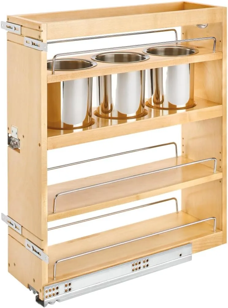 Rev-A-Shelf Wood Base Cabinet Utensil Pullout Organizer w/Soft-Close