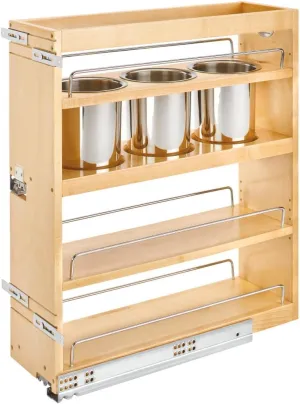 Rev-A-Shelf Wood Base Cabinet Utensil Pullout Organizer w/Soft-Close