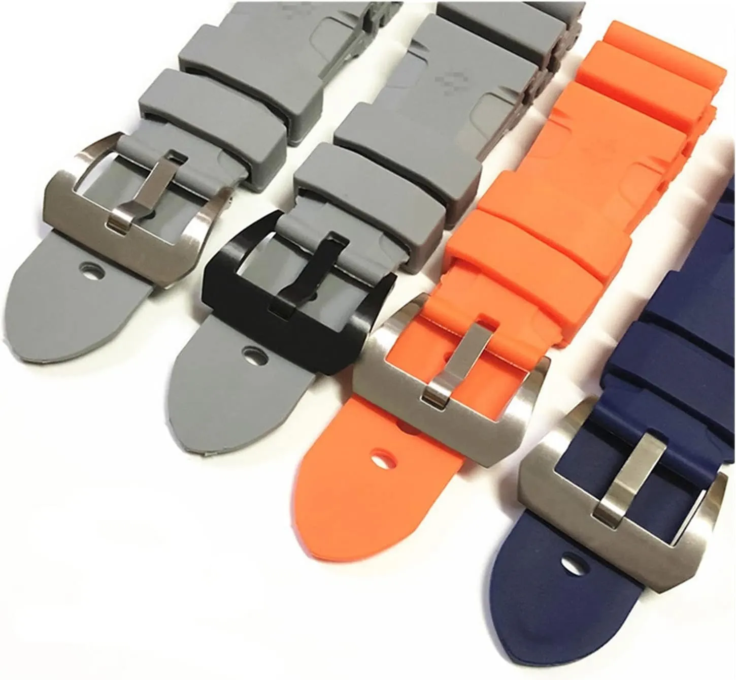 RHAIYAN Watch Band Compatible with Panerai 441 359 Soft Silicone Rubber 24mm 26mm Men Watch Strap Watch Accessories Watch Bracelet Specific (Color : Green-Silver Buckle, Size : 24mm)