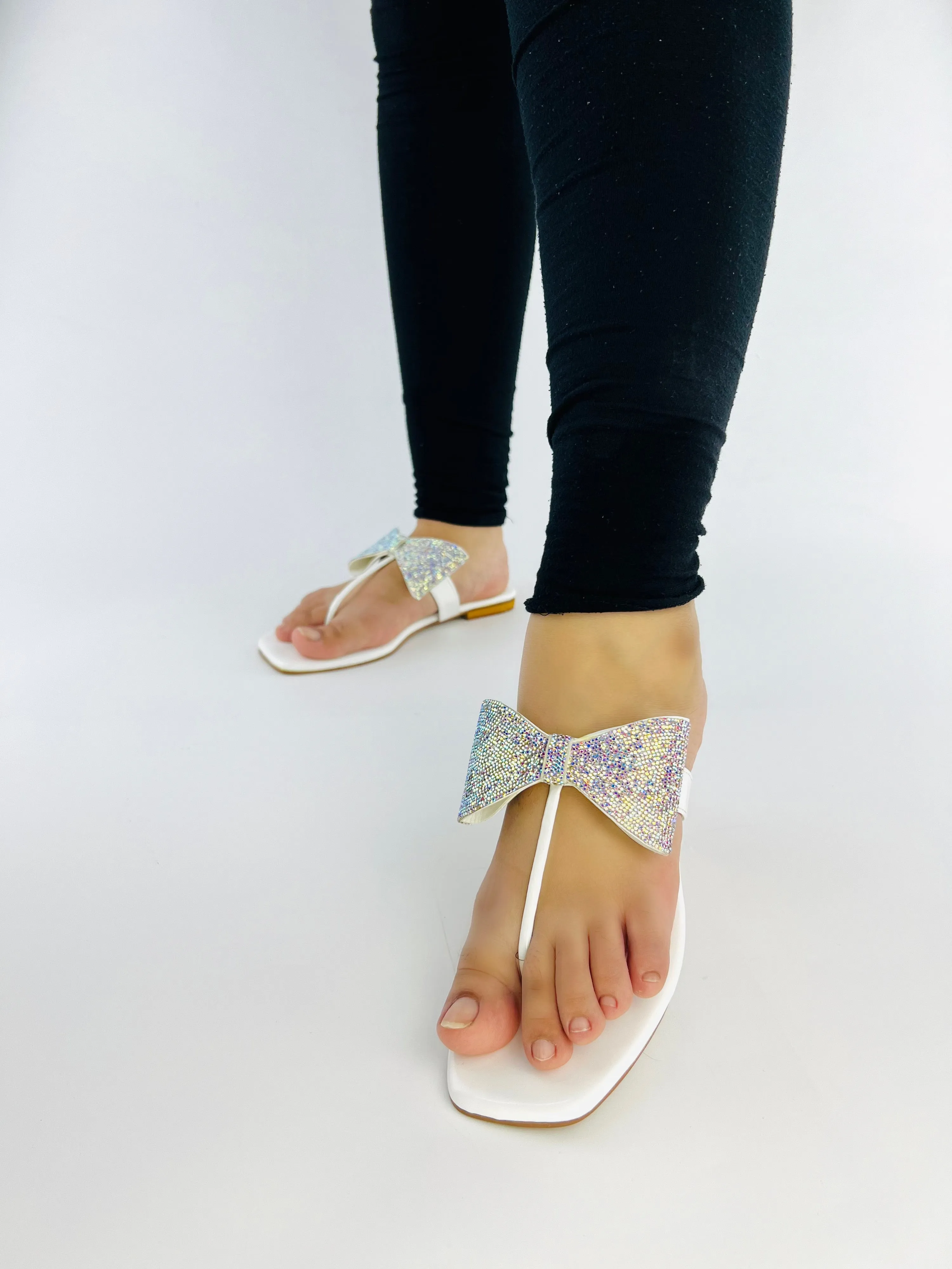 Rhinestone Bling Thong Formal Slippers