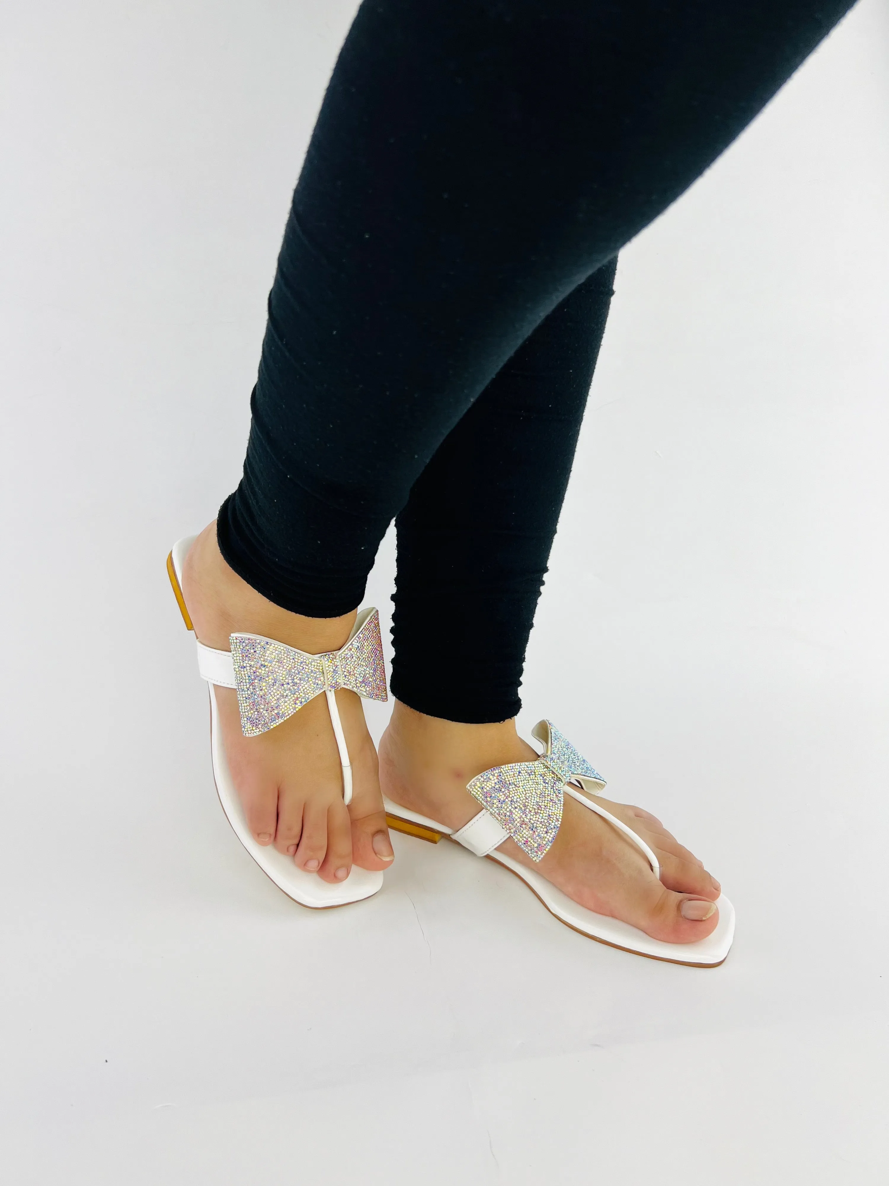 Rhinestone Bling Thong Formal Slippers