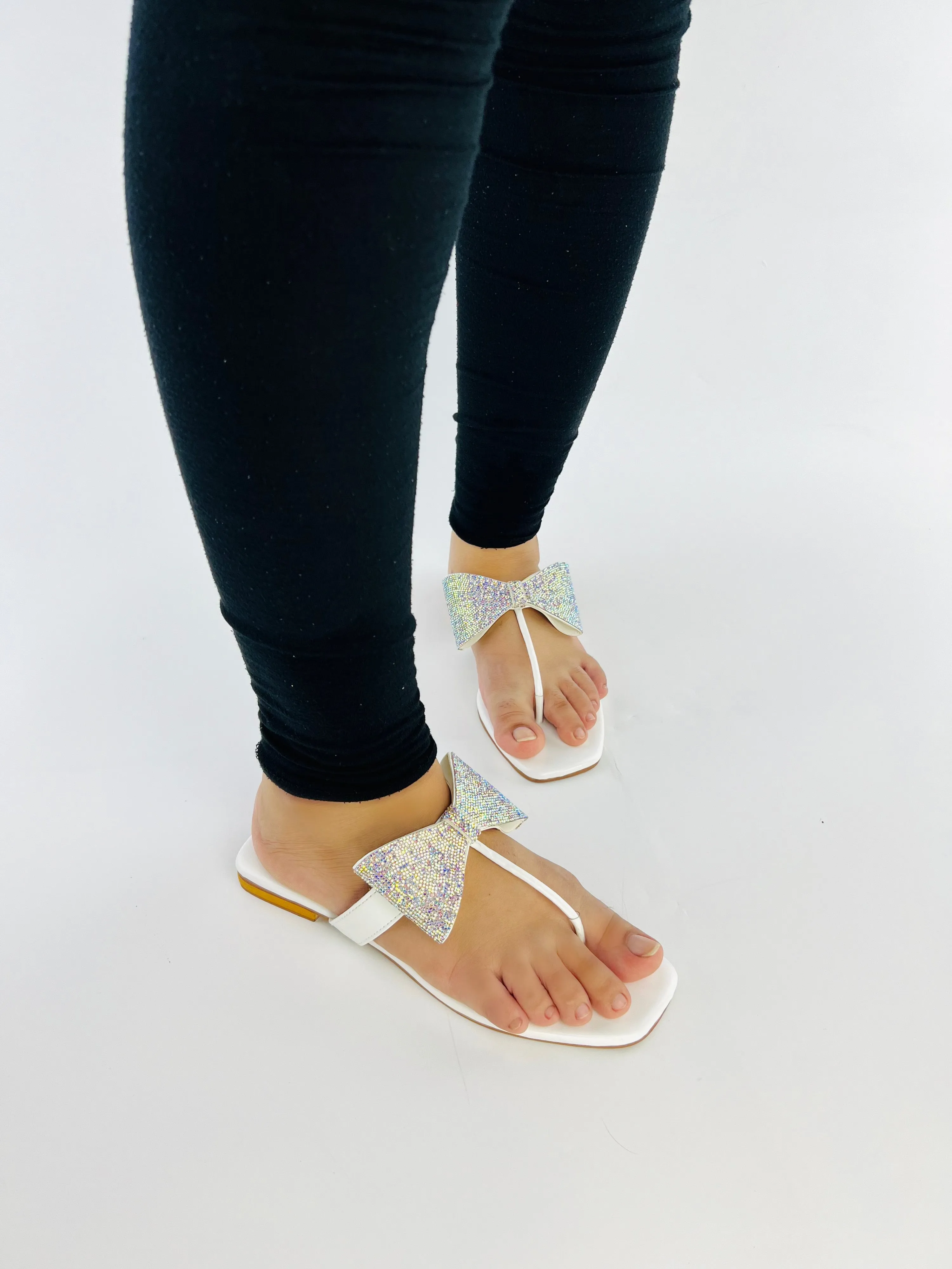 Rhinestone Bling Thong Formal Slippers