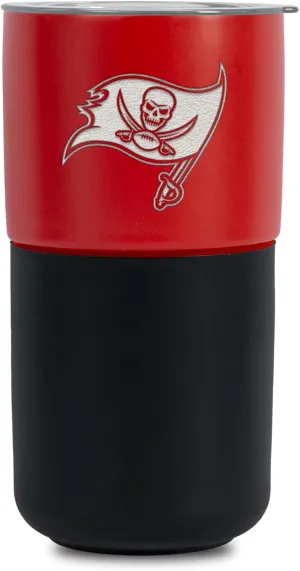 Rico Industries NFL Licensed 16 oz Ceramic Tumbler with Silicone Grip, Deep Laser Engraved Logo, Travel Coffee Mug With Slide Lid, Portable Cup For Office or Home Use, Matte Finish
