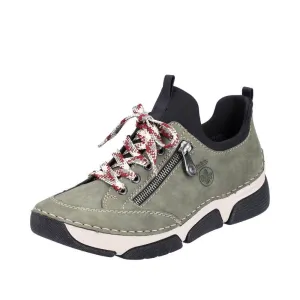 Rieker 45973-54 Green Faux Suede Slip On Lightweight Shoes