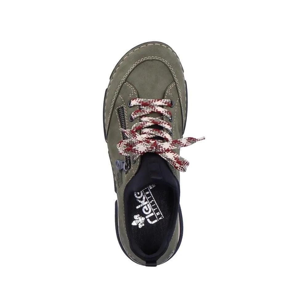 Rieker 45973-54 Green Faux Suede Slip On Lightweight Shoes