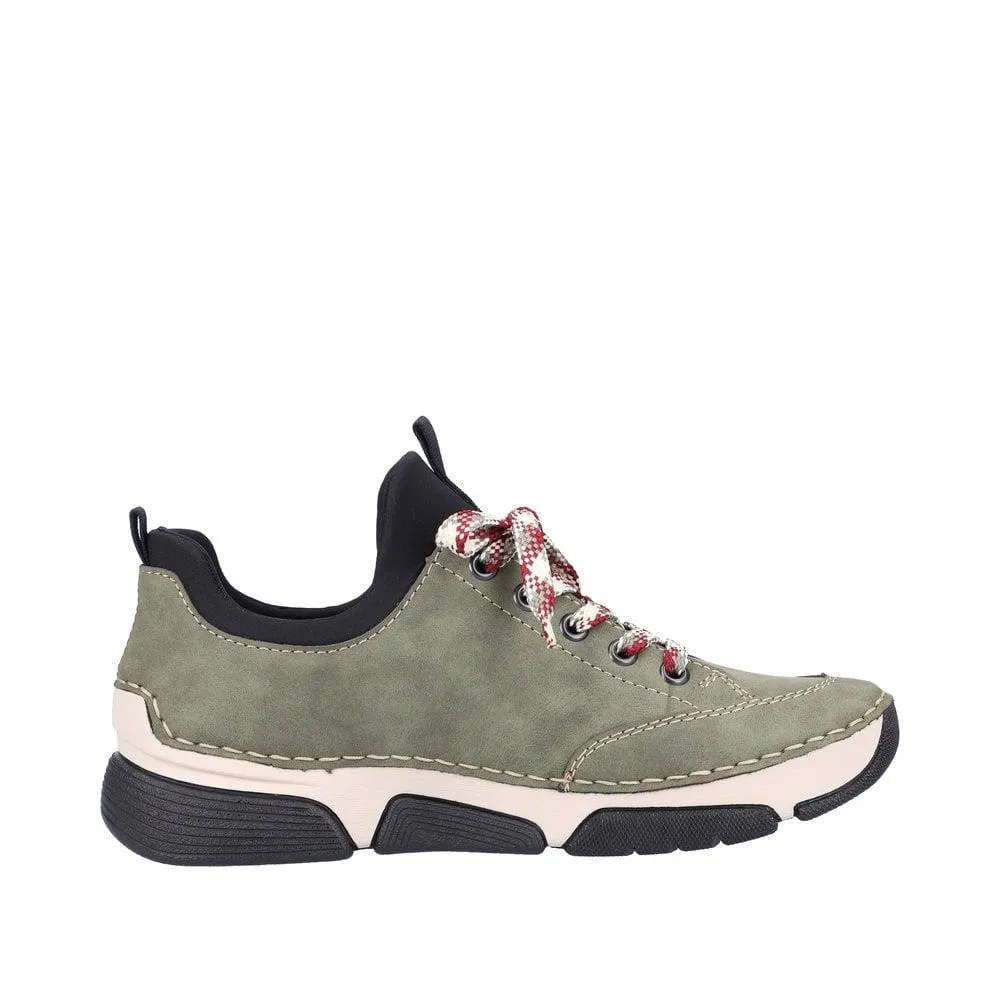 Rieker 45973-54 Green Faux Suede Slip On Lightweight Shoes