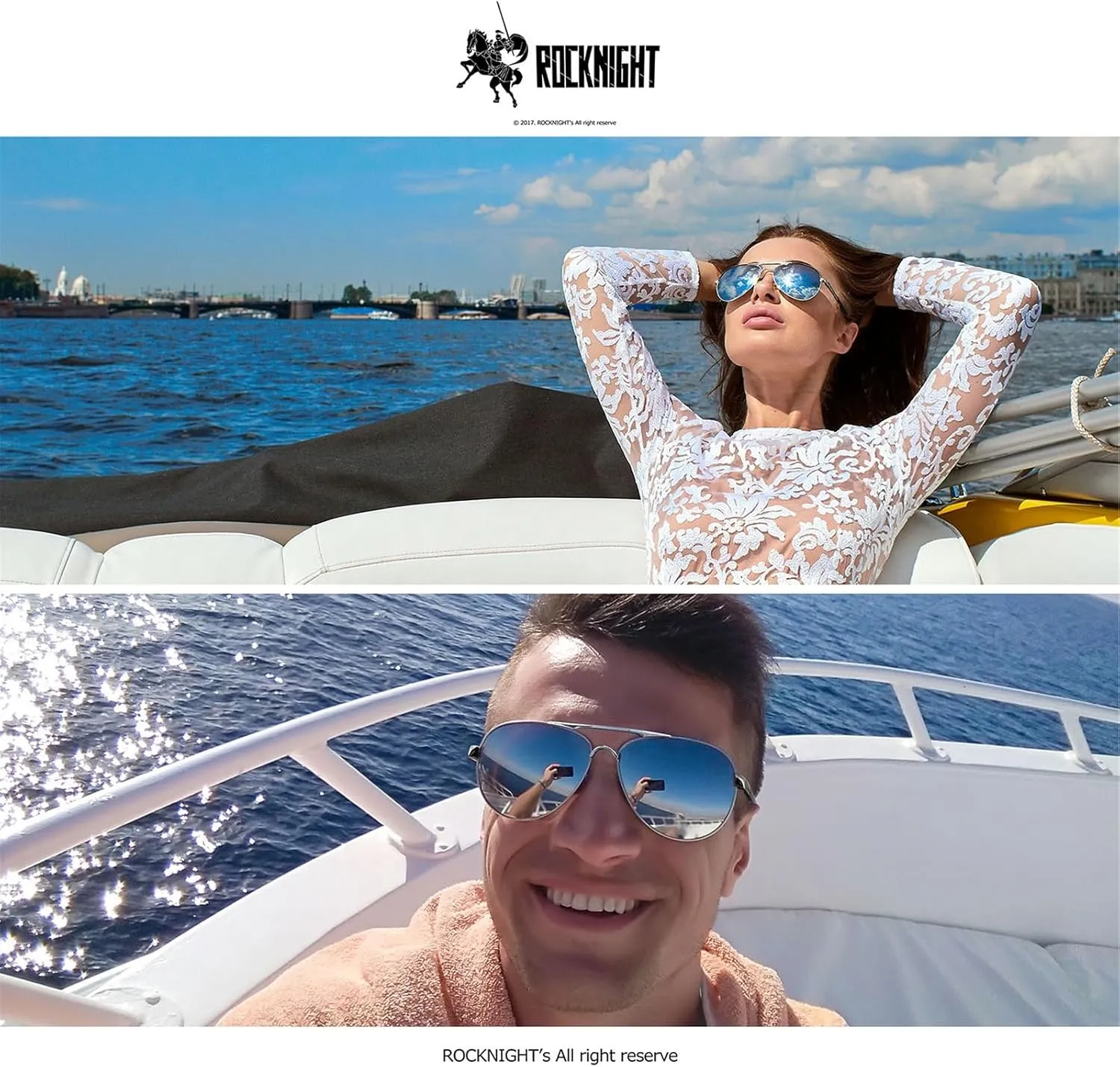 ROCKNIGHT Polarized Aviator Sunglasses for Men Women Metal Flat Top Sunglasses lightweight Driving UV400 Outdoor 58mm