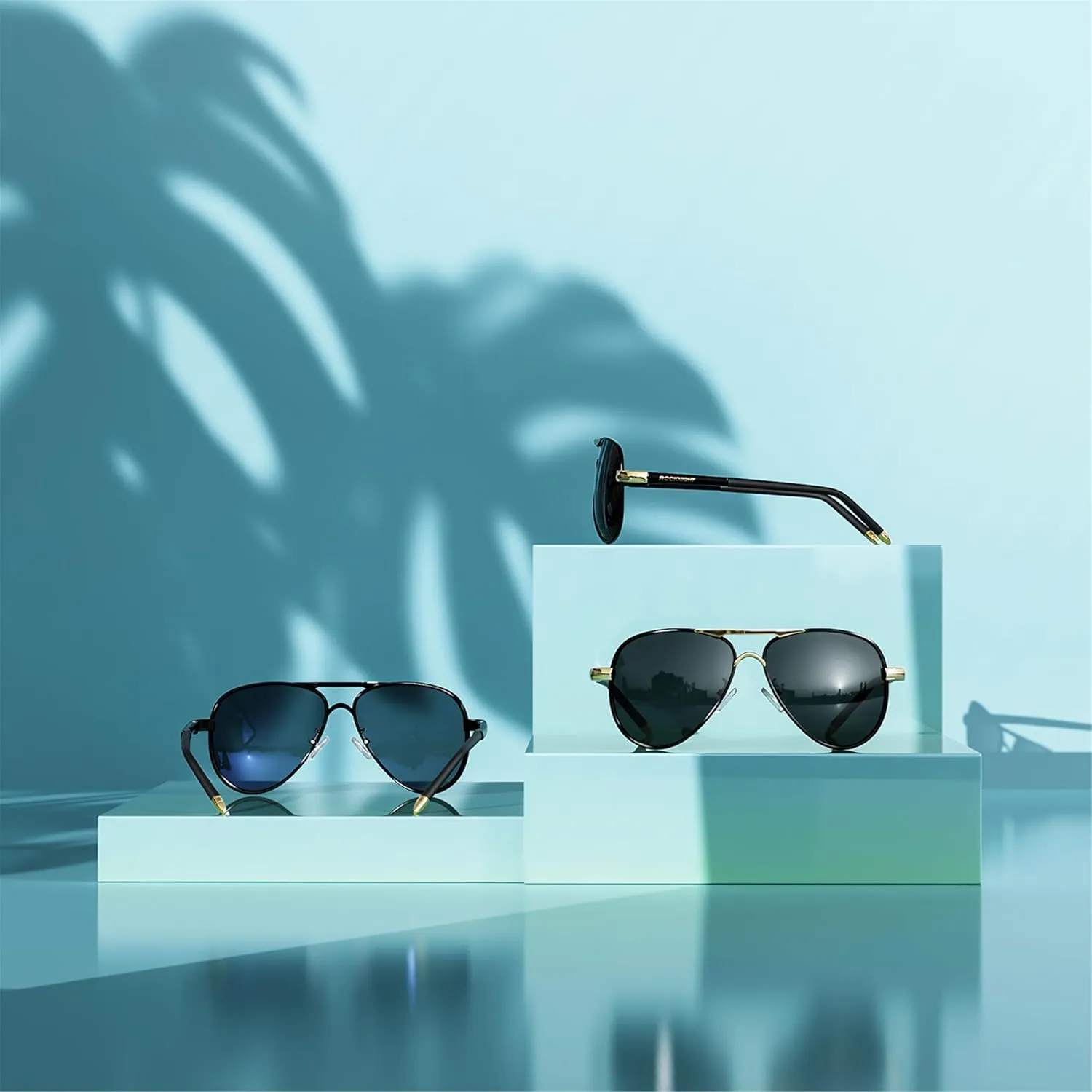ROCKNIGHT Polarized Aviator Sunglasses for Men Women Metal Flat Top Sunglasses lightweight Driving UV400 Outdoor 58mm