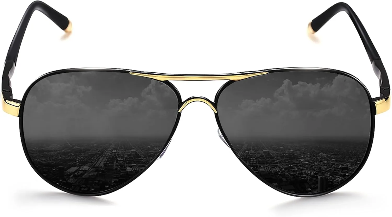 ROCKNIGHT Polarized Aviator Sunglasses for Men Women Metal Flat Top Sunglasses lightweight Driving UV400 Outdoor 58mm