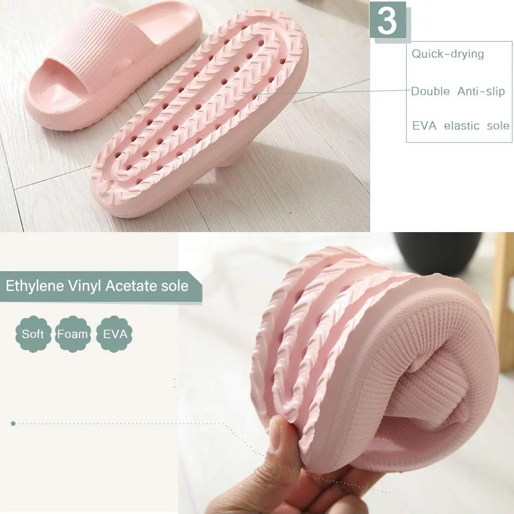 rosyclo Cloud Slippers for Women and Men Massage Thick Sole Non-Slip Shower Slippers Bathroom Super Soft Comfy House Cloud Slide Slippers for Indoor and Outdoor