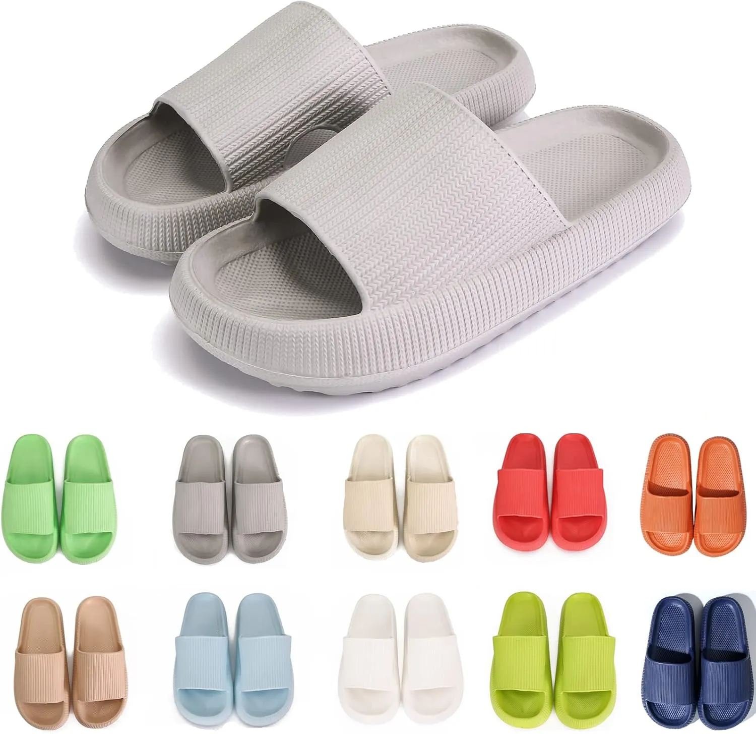 rosyclo Cloud Slippers for Women and Men Massage Thick Sole Non-Slip Shower Slippers Bathroom Super Soft Comfy House Cloud Slide Slippers for Indoor and Outdoor