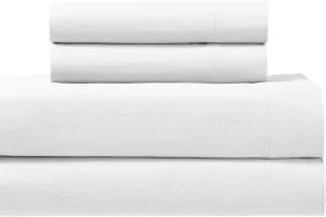 Royal Tradition Heavyweight Flannel, 100 Percent Cotton King 4PC Bed Sheets Set, White, 170 GSM