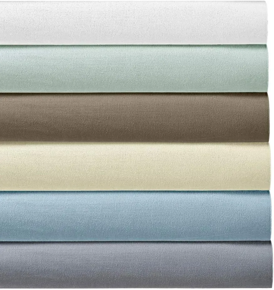 Royal Tradition Heavyweight Flannel, 100 Percent Cotton King 4PC Bed Sheets Set, White, 170 GSM